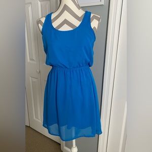 EYESHADOW - blue, racerback dress, size small